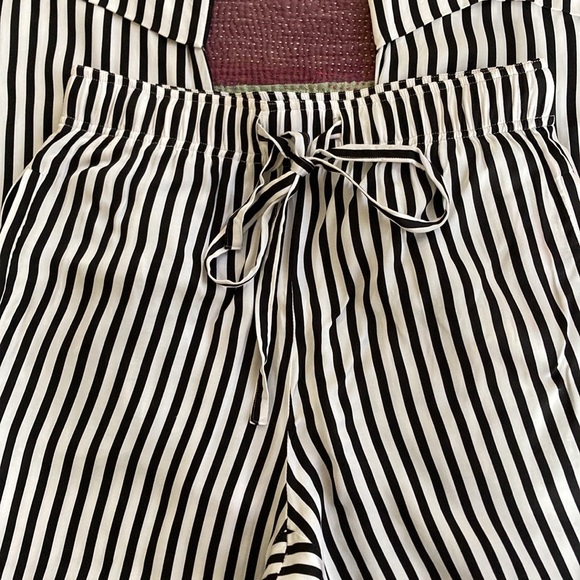 The Kooples Voile Rouge Striped Drawstring Pants Sz 2 Alt Girl Punk Soft Grunge - Picture 5 of 13